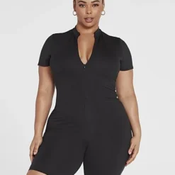 Fashion To Figure FTF Essentials - The Half Zip Romper -Pleasures SHOP x cf3522dc bfd2 4e8f a7dd fdd23ae85031
