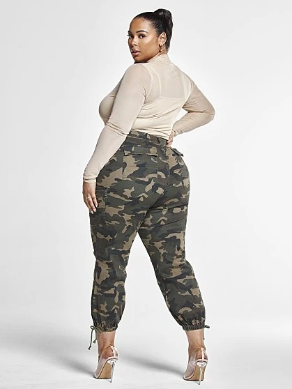 Fashion To Figure High Rise Camo Jogger Style Jeans 2 Fashion To Figure High Rise Camo Jogger Style Jeans - Image 2
