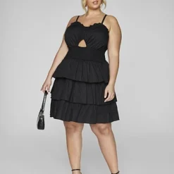 Fashion To Figure Shaida Cutout Detail Tiered Mini Dress