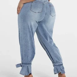 Fashion To Figure Ultra High Rise Ankle Tie Jogger Jeans