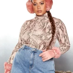 Fashion To Figure Kehri Snake Print Turtleneck Sweater - Garnerstyle X FTF -Pleasures SHOP x d124de41 cf1c 4298 b071 79b591f03929