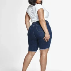 Fashion To Figure High Rise Destructed Bermuda Shorts