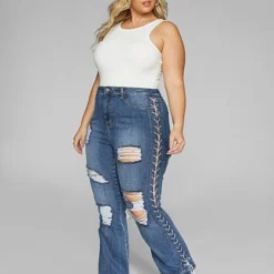 Fashion To Figure High Rise Lace Up Side Flare Jeans 9 Fashion To Figure High Rise Lace Up Side Flare Jeans -Pleasures SHOP x d184aafd 62a8 48c3 b2b8 e50019aad989