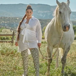 Fashion To Figure Anais Knot-Front Shirt Dress