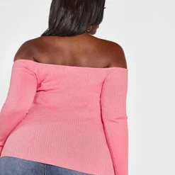 Fashion To Figure Daphne Cross Neck Off The Shoulder Sweater -Pleasures SHOP x d1f3bf11 14ce 4fbf 8e2b 9b89cacb31f6