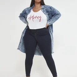 Fashion To Figure Cara Tie Dye Maxi Trucker Jacket -Pleasures SHOP x d2677d58 4d51 443a b752 5b0b45805c49