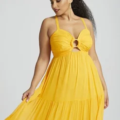 Fashion To Figure Gem O-Ring Cutout Maxi Dress