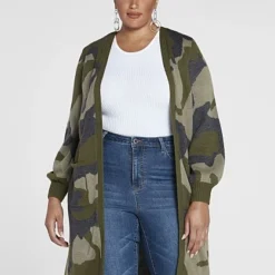 Fashion To Figure Marguerite Camo Cardigan Sweater -Pleasures SHOP x d385f698 4f87 4e71 89f2 1c6449438205