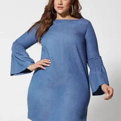 Fashion To Figure Lucy Denim Shift Dress -Pleasures SHOP x d38b5a37 00e5 4dc2 93da 2d8bbc0a089c