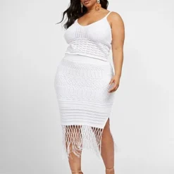 Fashion To Figure Karenza Crochet Fringe Skirt
