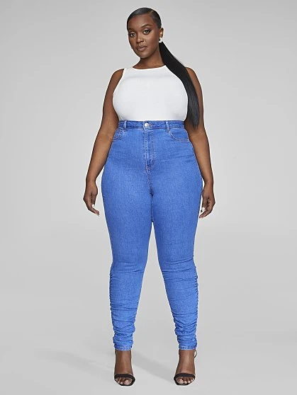 Fashion To Figure Ultra High Rise Skinny Jeans With Ruching Detail 3 Fashion To Figure Ultra High Rise Skinny Jeans With Ruching Detail - Image 3