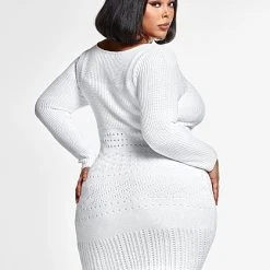 Fashion To Figure Delilah Pointelle Sweater Dress -Pleasures SHOP x d490126a 7553 4554 a2c1 9779122f0af2