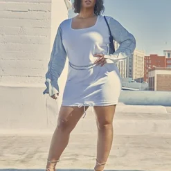 Fashion To Figure Mikayla Two-Tone Sweatshirt Dress -Pleasures SHOP x d5f0e2ec 31b4 4671 9dd9 fbfe02022c0d