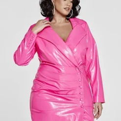 Fashion To Figure Make ‘Em Shook Faux-Leather Blazer Dress - Patrick Starrr X FTF -Pleasures SHOP x d60deb88 2bb5 4d43 ae32 18bfac2af6de
