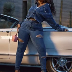 Fashion To Figure Bria High Rise Sliced Skinny Jeans - Tall Inseam -Pleasures SHOP x d7063e65 cb0a 4d1c 929b ef11d06b19e3