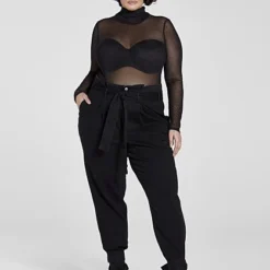 Fashion To Figure High Rise Paperbag Waist Jeans With Ankle Ties - Tall Inseam