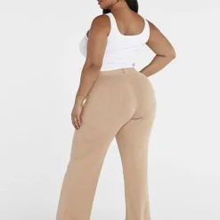 Fashion To Figure Yvonne Ribbed Knit Tie Waist Pants