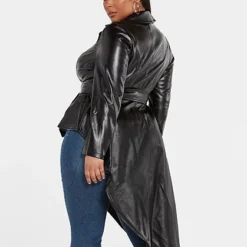 Fashion To Figure Star Status Faux Leather Peplum Jacket - FTF Lab: Nzinga Imani -Pleasures SHOP x d7851f5a b411 4387 b938 5b9ae40194d6