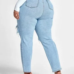 Fashion To Figure High Rise Straight Leg Jeans With Cutouts -Pleasures SHOP x d7b160ab fdfd 484e a11c 4fb81bd87e85