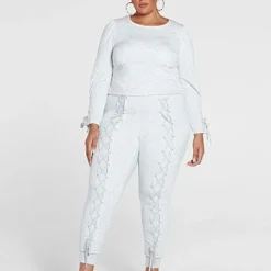 Fashion To Figure Ingrid Lace-Up Detail Jogger Pants