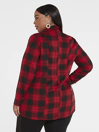 Fashion To Figure Geneva Plaid Blazer 5 Fashion To Figure Geneva Plaid Blazer - Image 5