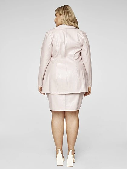 Fashion To Figure Monet Faux Croc Leather Blazer 5 Fashion To Figure Monet Faux Croc Leather Blazer - Image 5