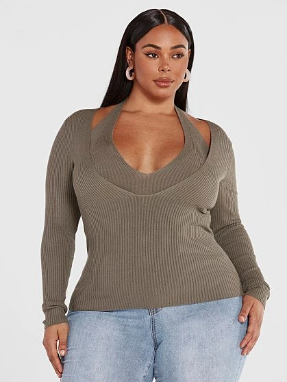 Fashion To Figure Angie Ribbed Knit Halter Cutout Top 3 Fashion To Figure Angie Ribbed Knit Halter Cutout Top - Image 3