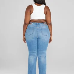 Fashion To Figure High Rise Split Waist Relaxed Fit Jeans - Tall Inseam -Pleasures SHOP x d965346a 24b5 4847 be18 c4a3e2f63e88
