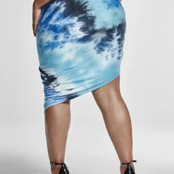 Fashion To Figure Waverly Tie Dye Faux Wrap Skirt