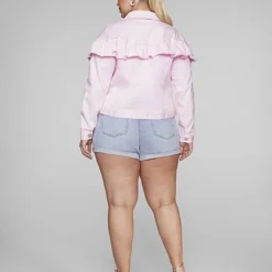 Fashion To Figure Idalis Ruffle Denim Jacket