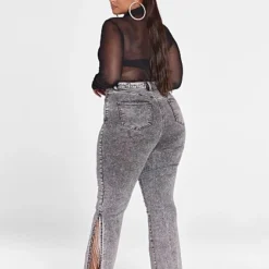 Fashion To Figure High Rise Rhinestone Fringe Detail Straight Leg Jeans -Pleasures SHOP x dae78869 4076 4324 8601 2c55921a8f81