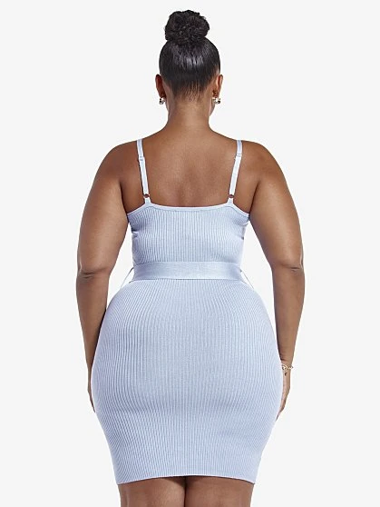Fashion To Figure Stacy Ribbed Knit Tie Belt Dress 3 Fashion To Figure Stacy Ribbed Knit Tie Belt Dress - Image 3