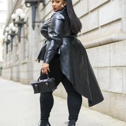 Fashion To Figure Star Status Faux Leather Peplum Jacket - FTF Lab: Nzinga Imani -Pleasures SHOP x db4c2101 192c 46b4 ae0b 68fb5e1889f0