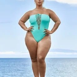 Fashion To Figure 'Agent M' Lace-Up Swimsuit - Tabria Majors X FTF -Pleasures SHOP x db6304e9 eaab 4a3e 9d40 a4cb1cf1f335