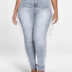 Fashion To Figure Ultra High Rise Rhinestone Fringe Skinny Jeans -Pleasures SHOP x dc37f3ca 1236 429a 96ab ccca3e80ee9b