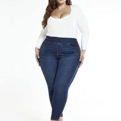 Fashion To Figure High-Rise Rhinestone Trim Jeggings - Short Inseam -Pleasures SHOP x dce85ff9 51c3 460e bab3 7da2e3dc6ef6