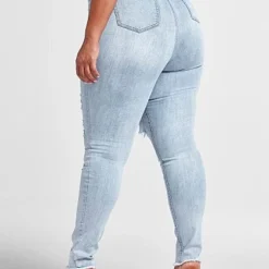 Fashion To Figure Ultra High Rise Tie Waist Destructed Skinny Jeans -Pleasures SHOP x dcf86a34 4114 4ce5 ac5f f94366817fd5