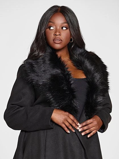 Fashion To Figure Jessenia Faux Fur Collar Long Coat 5 Fashion To Figure Jessenia Faux Fur Collar Long Coat - Image 5