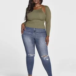 Fashion To Figure Jolie Ribbed Knit Shrug And Tank Top Set