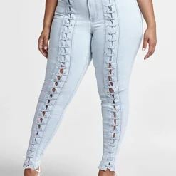 Fashion To Figure High Rise Lace Up Skinny Jean -Pleasures SHOP x deb232ca e44c 4317 8916 8de3f2d891d5