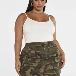 Fashion To Figure Delia Denim Camo Skirt -Pleasures SHOP x df5730a9 7968 4d9b 9ce9 7484ef930eb2