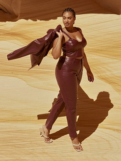 Fashion To Figure Davina Faux Leather Blazer 1 Fashion To Figure Davina Faux Leather Blazer