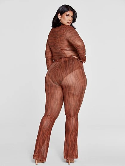 Fashion To Figure Samantha Zebra Print Mesh Pants 4 Fashion To Figure Samantha Zebra Print Mesh Pants - Image 4