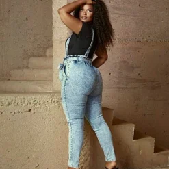 Fashion To Figure Paperbag Overall Skinny Jeans -Pleasures SHOP x e0117f4a 787b 4b10 8262 c1a8d13bb70d