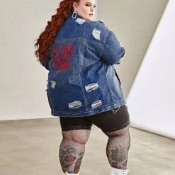 Fashion To Figure EYBS Denim Trucker Jacket 9 Fashion To Figure EYBS Denim Trucker Jacket -Pleasures SHOP x e04a3bcd 5db8 467d 867c 921f38dec292