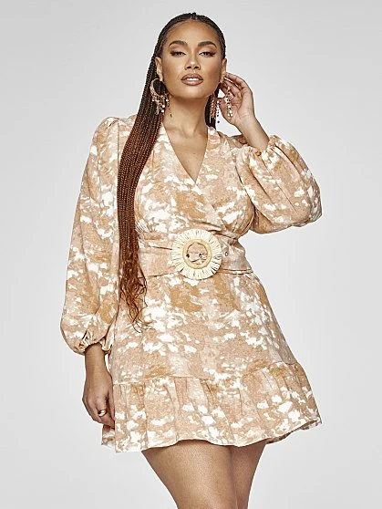 Fashion To Figure Chantal Belted Print Dress 3 Fashion To Figure Chantal Belted Print Dress - Image 3