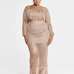 Fashion To Figure Amber Fringe Crochet Maxi Skirt -Pleasures SHOP x e14b53ec ddd8 43c3 92d1 4255d726be6e