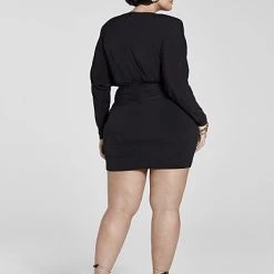 Fashion To Figure Nahla Side Gathered Draped Dress -Pleasures SHOP x e188eb3e f3e0 4dd2 b661 5cfccbab9c29