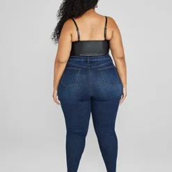 Fashion To Figure High Rise Dark Wash Ankle Length Skinny Jeans - Short Inseam