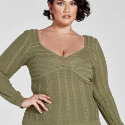 Fashion To Figure Aria Cable Knit Pullover Sweater -Pleasures SHOP x e50bc62d 2779 4038 837b af39503e862b